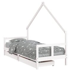 Vaikiškos lovos rėmas vidaXL, 80x200 cm, baltas цена и информация | Детские кровати | pigu.lt