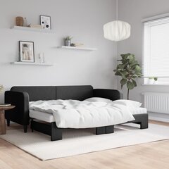 Sofa-lova vidaXL, 90x200 cm, juoda kaina ir informacija | Lovos | pigu.lt