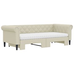 Sofa-lova vidaXL, 90x200 cm, smėlio kaina ir informacija | Lovos | pigu.lt