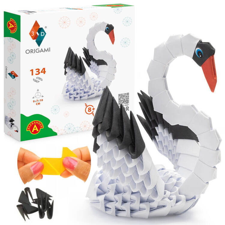 Kūrybinis rinkinys Alexander Origami 3D gulbė kaina ir informacija | Lavinamieji žaislai | pigu.lt