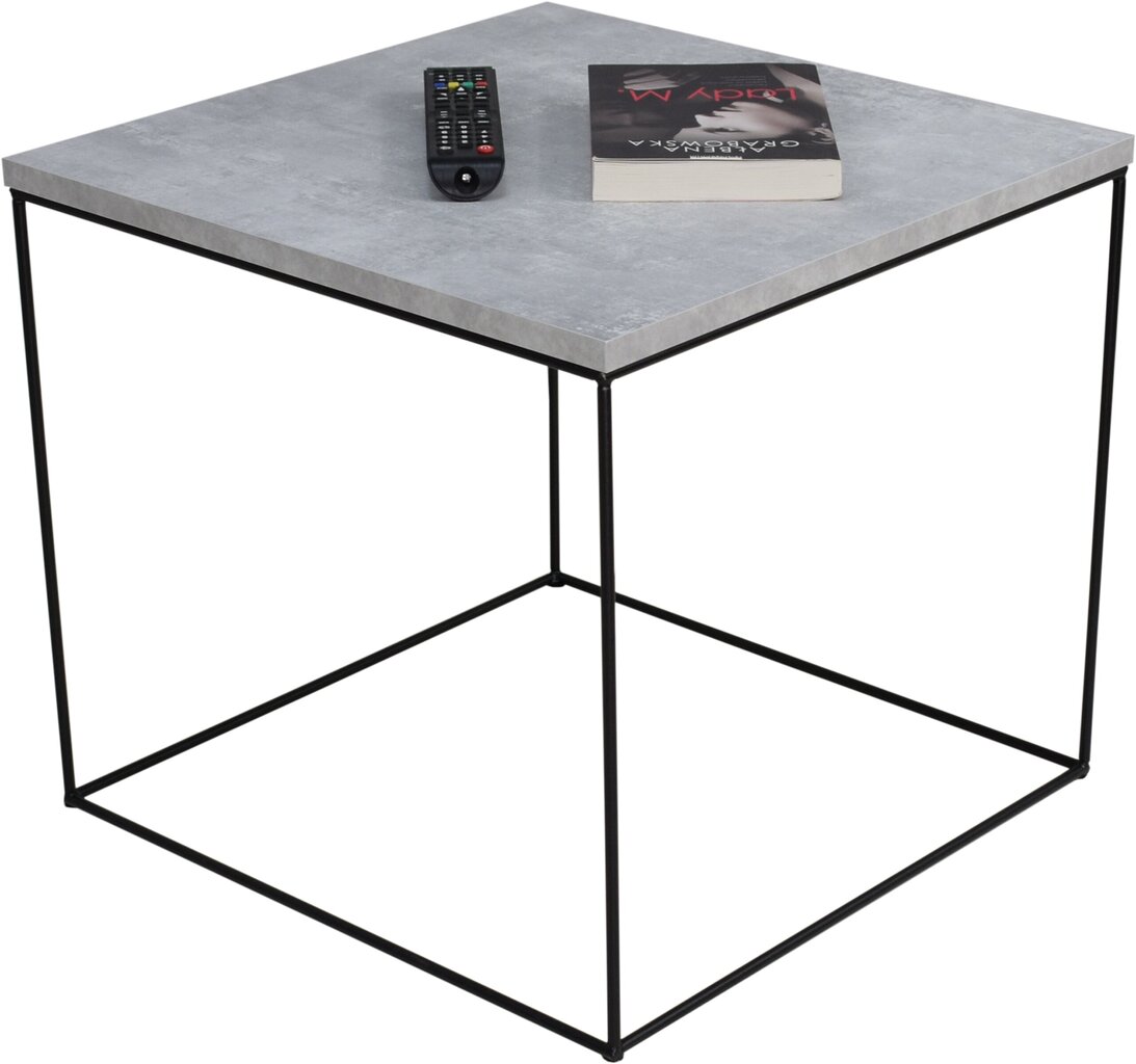 Kavos staliukas ADRK Furniture Elena 50x50 cm, pilkas/juodas kaina ir informacija | Kavos staliukai | pigu.lt