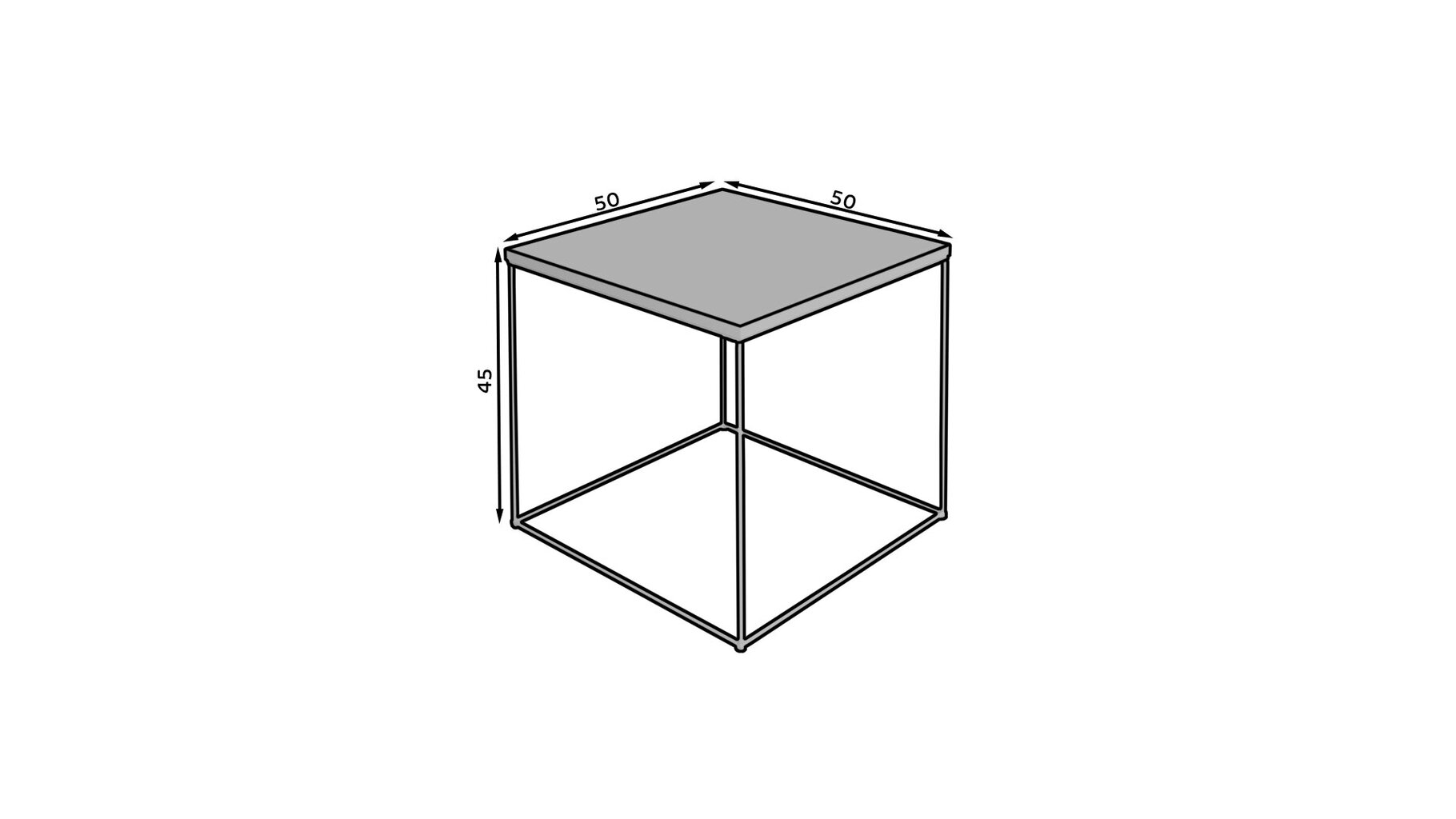 Kavos staliukas ADRK Furniture Elena 50x50 cm, pilkas/juodas цена и информация | Kavos staliukai | pigu.lt