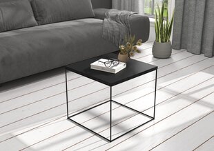 Kavos staliukas ADRK Furniture  Elena 50x50 cm, juodas цена и информация | Журнальные столики | pigu.lt