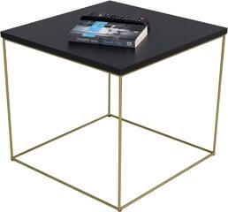Kavos staliukas ADRK Furniture Elena 50x50 cm, juodas/aukso kaina ir informacija | Kavos staliukai | pigu.lt