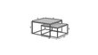 Kavos staliukų komplektas ADRK Furniture Kama, baltas/juodas kaina ir informacija | Kavos staliukai | pigu.lt