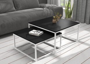 Комплект кофейных столиков ADRK Furniture Kama, черный/белый цвет цена и информация | Журнальные столы | pigu.lt