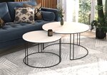 Комплект кофейных столиков ADRK Furniture Etta, белый/черный цвет