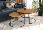 Комплект кофейных столиков ADRK Furniture Etta, коричневый/черный цвет