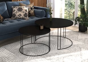 Комплект кофейных столиков ADRK Furniture Etta, черный цвет цена и информация | Журнальные столы | pigu.lt