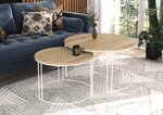 Комплект кофейных столиков ADRK Furniture Etta, светло-коричневый/белый цвет