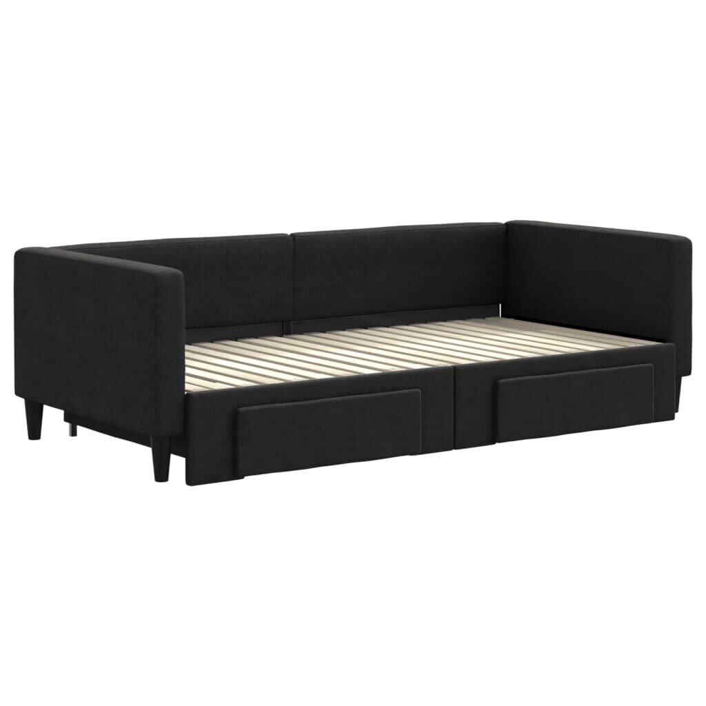 Sofa-lova vidaXL, 90x190 cm, juoda kaina ir informacija | Lovos | pigu.lt