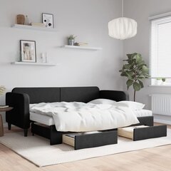 Sofa-lova vidaXL, 80x200 cm, juoda kaina ir informacija | Lovos | pigu.lt