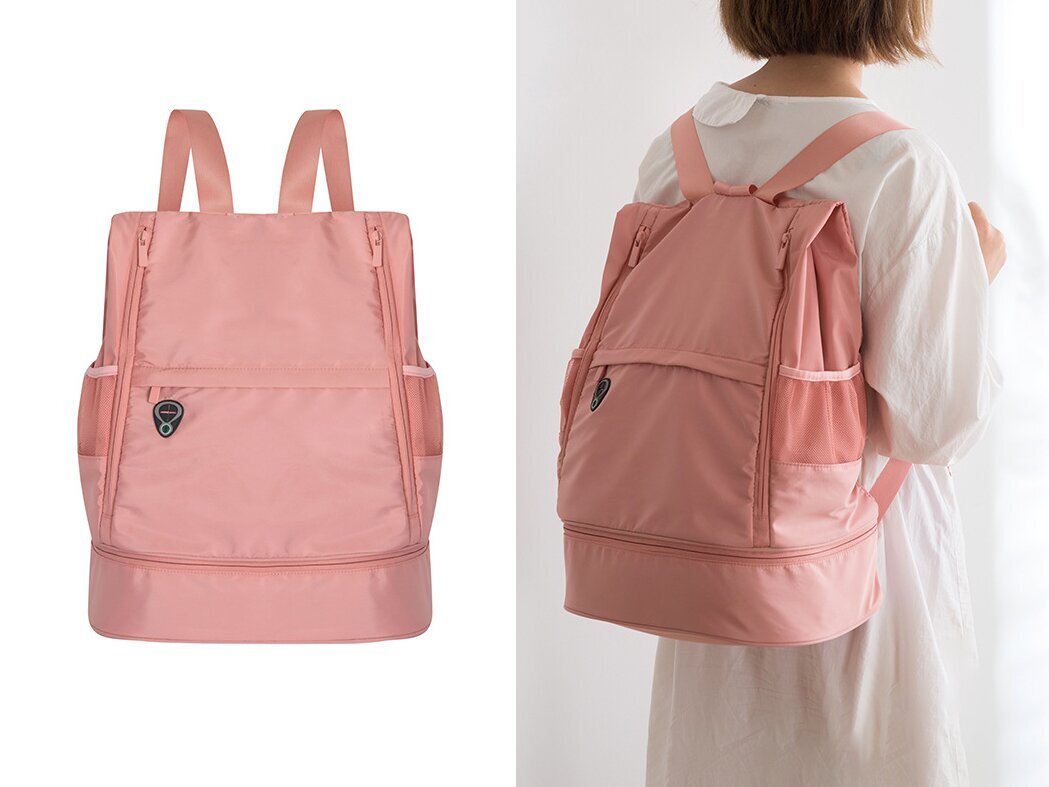 Turistinė kuprinė-rankinio bagažo krepšys, rožinė kaina ir informacija | Kuprinės ir krepšiai | pigu.lt