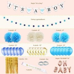 Balionų ir dekoracijų rinkinys Baby shower - Tai berniukas цена и информация | Праздничные декорации | pigu.lt