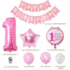 Gimtadienio balionų rinkinys, rožinis kaina ir informacija | Balionai | pigu.lt