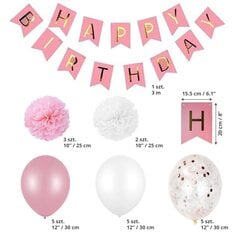 Balionų rinkinys gimtadieniui, rožiniai kaina ir informacija | Balionai | pigu.lt