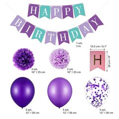 Balionų rinkinys gimtadieniui, violetiniai цена и информация | Шарики | pigu.lt