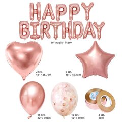 Balionų rinkinys gimtadieniui, rožiniai цена и информация | Шарики | pigu.lt