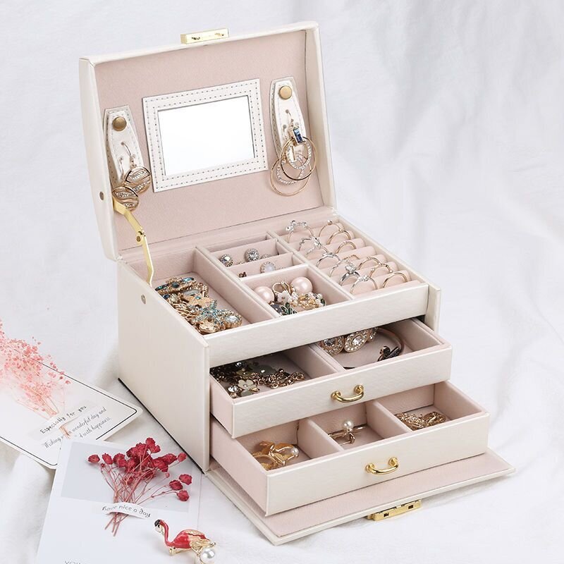 Papuošalų dėžutė Lelani, rožinė/auksinė kaina ir informacija | Interjero detalės | pigu.lt