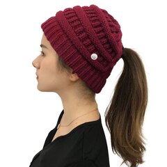 Kepurė mergaitėms HD-56866, raudona kaina ir informacija | Kepurės, pirštinės, šalikai mergaitėms | pigu.lt