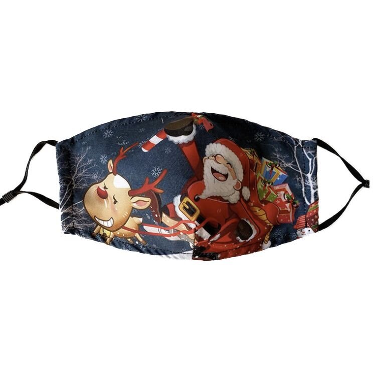 Kalėdinė veido kaukė su ausinėmis Kalėdų Senelis, 1 vnt. kaina ir informacija | Pirmoji pagalba | pigu.lt