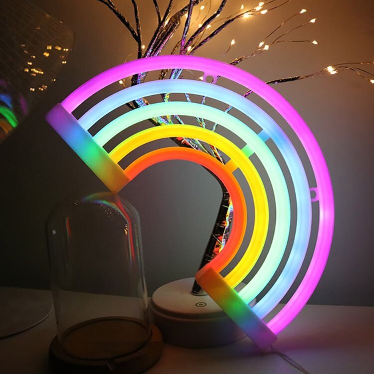 LED neoninė lemputė vaivorykštė kaina ir informacija | Dekoracijos šventėms | pigu.lt