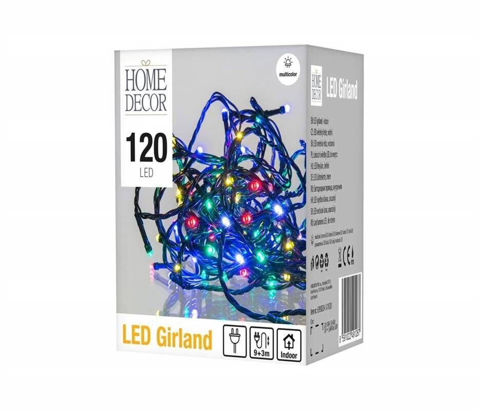 Kalėdinė girlianda, 120 LED, 9m + 3m kaina ir informacija | Girliandos | pigu.lt
