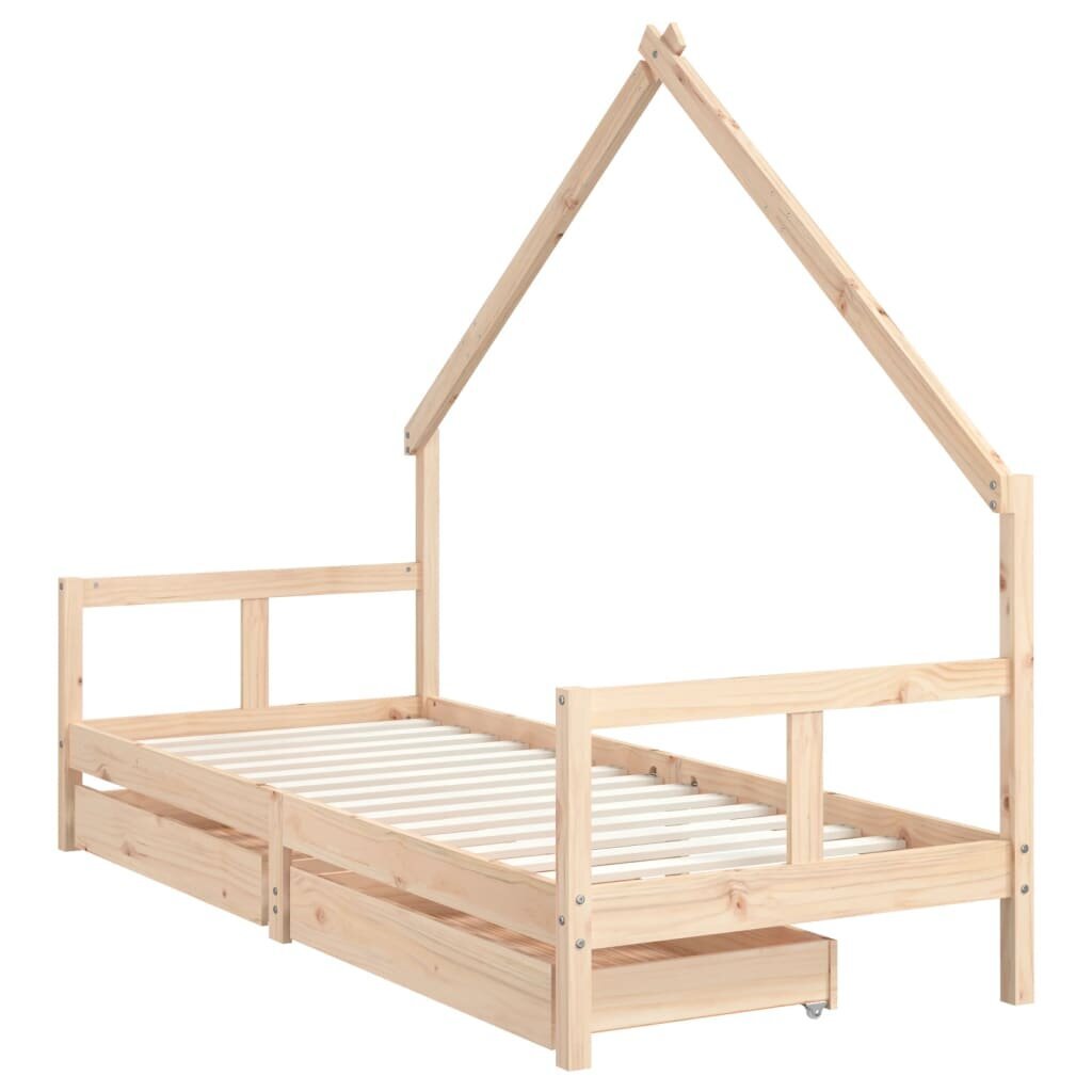 Vaikiškos lovos rėmas vidaXL, 80x200 cm, rudas цена и информация | Vaikiškos lovos | pigu.lt