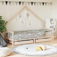 Vaikiškos lovos rėmas vidaXL, 80x200 cm, rudas цена и информация | Детские кровати | pigu.lt