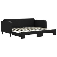 Sofa-lova vidaXL, 90x200 cm, juoda kaina ir informacija | Lovos | pigu.lt