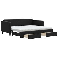 Sofa-lova vidaXL, 90x200 cm, juoda kaina ir informacija | Lovos | pigu.lt