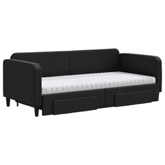 Sofa-lova vidaXL, 90x200 cm, juoda kaina ir informacija | Lovos | pigu.lt