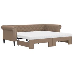 Sofa-lova vidaXL, 90x200 cm, ruda kaina ir informacija | Lovos | pigu.lt