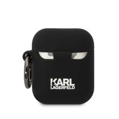 Karl Lagerfeld 3D Logo NFT Karl and Choupette Silicone Case for AirPods 1|2 Black цена и информация | Теплая повязка на уши, черная | pigu.lt