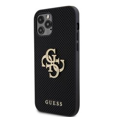 Guess PU Perforated 4G Glitter Metal Logo Case for iPhone 12|12 Pro Black цена и информация | Чехлы для телефонов | pigu.lt