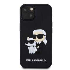 Karl Lagerfeld 3D Rubber Karl and Choupette Case for iPhone 15 Black цена и информация | Чехлы для телефонов | pigu.lt