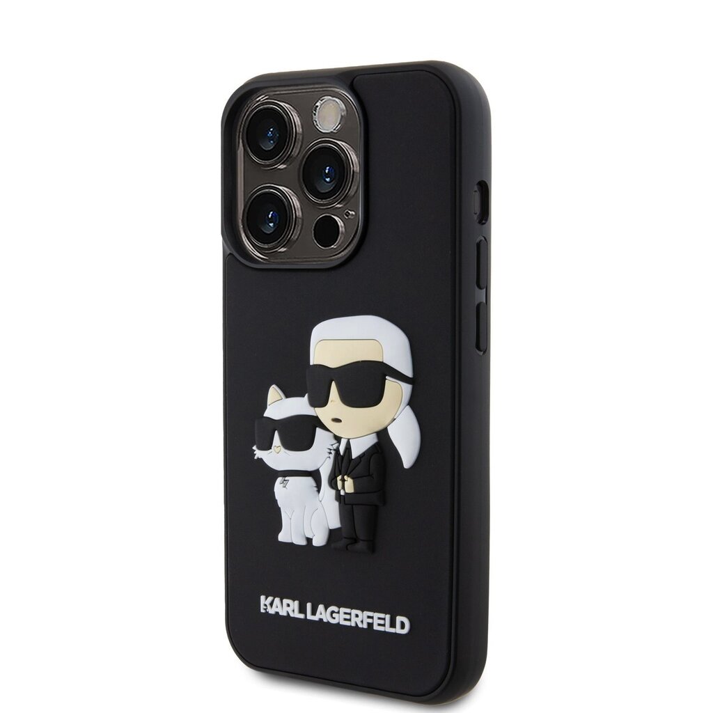 Karl Lagerfeld 3D Rubber Karl and Choupette Case for iPhone 15 Pro Black  цена | pigu.lt