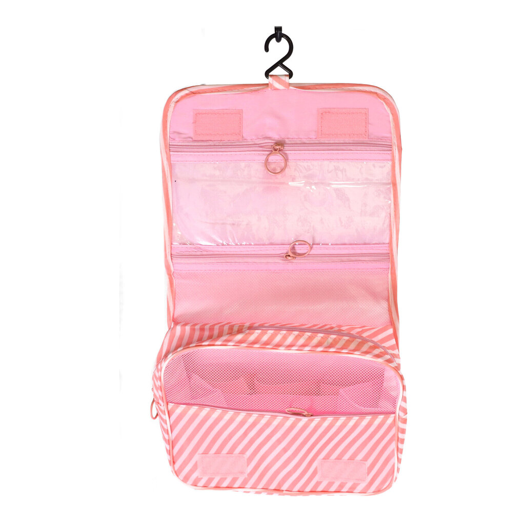 Kelioninis pakabinamas kosmetikos krepšys, rožinis kaina ir informacija | Kuprinės ir krepšiai | pigu.lt