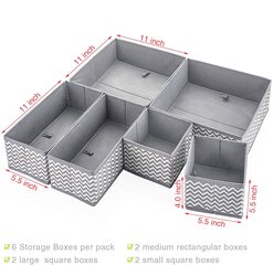 Набор коробок, 6 деталей, черный цена и информация | Тумба с ящиками Versa | pigu.lt