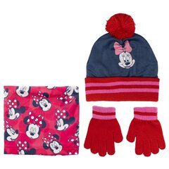 Kepurės, šaliko ir pirštinių komplektas mergaitėms Minnie Mouse S0737885 цена и информация | Шапки, перчатки, шарфы для девочек | pigu.lt
