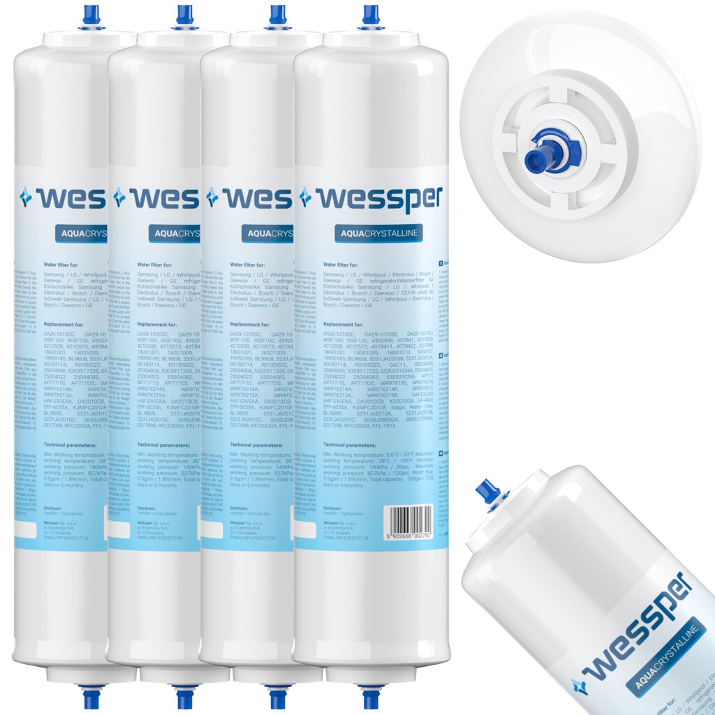 Wessper Aqua Crystalline, 4 vnt. kaina ir informacija | Vandens filtrai | pigu.lt