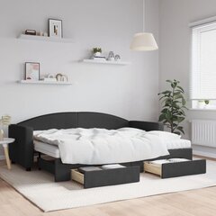 Sofa-lova vidaXL, 80x200 cm, juoda kaina ir informacija | Lovos | pigu.lt