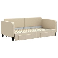 Sofa-lova vidaXL, 90x200 cm, smėlio kaina ir informacija | Lovos | pigu.lt