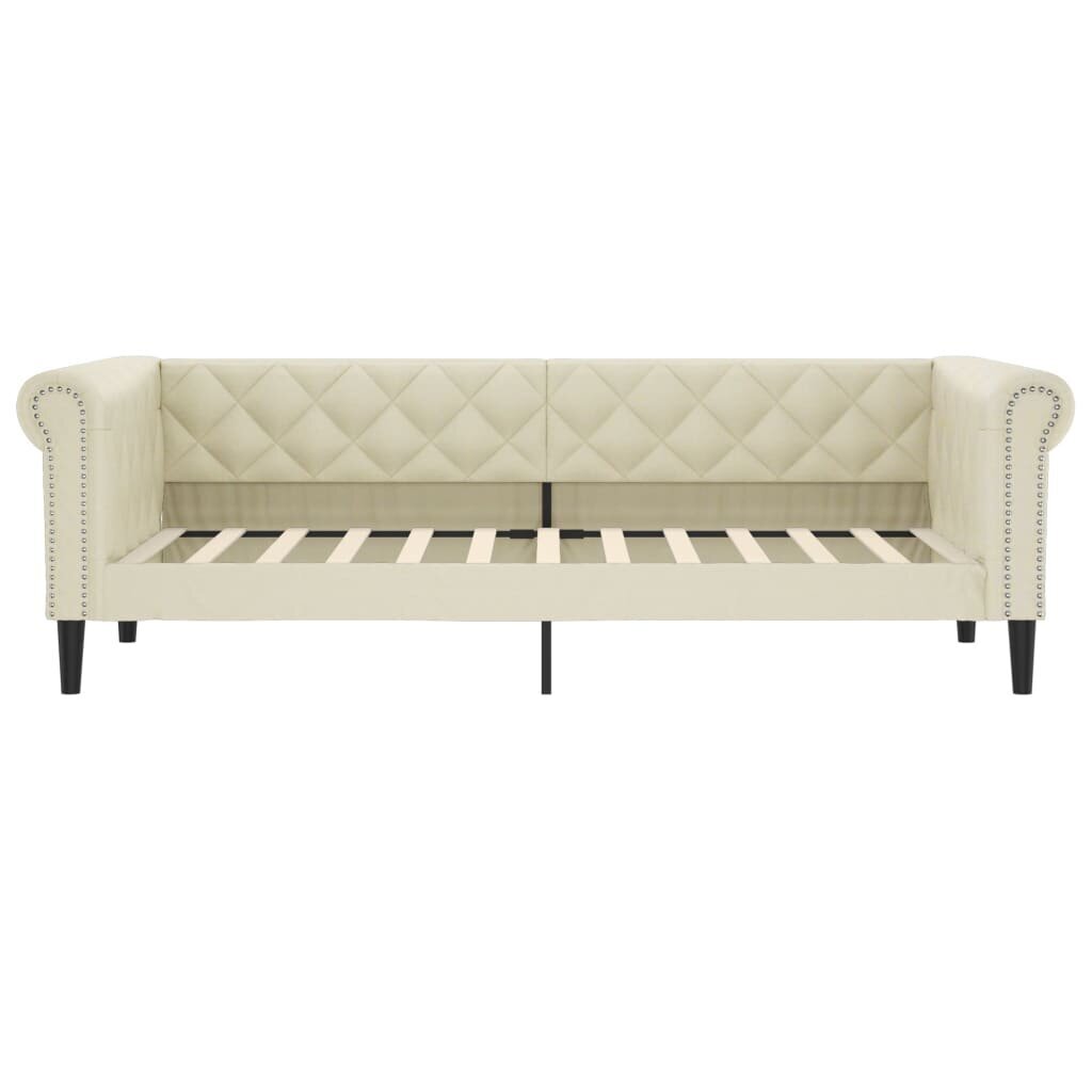 Sofa-lova vidaXL, 90x200 cm, smėlio kaina ir informacija | Lovos | pigu.lt