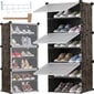 Modulinė batų lentyna Ruhhy, 92x40x31 cm, juoda kaina ir informacija | Batų spintelės, lentynos ir suolai | pigu.lt