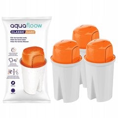 3x "Aquafloow Classic Hard" фильтрующий картридж для кувшина Classic цена и информация | Фильтры для воды | pigu.lt