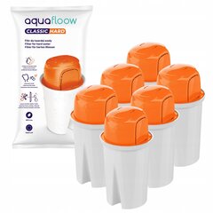 6x "Aquafloow Classic Hard" фильтрующий картридж для кувшина Classic цена и информация | Фильтры для воды | pigu.lt