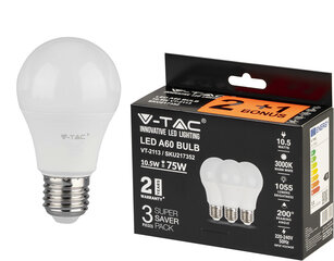 LED lempa 3 pak., E27/A60/10.5W/1055lm/3000K kaina ir informacija | V-TAC Buitinė technika ir elektronika | pigu.lt