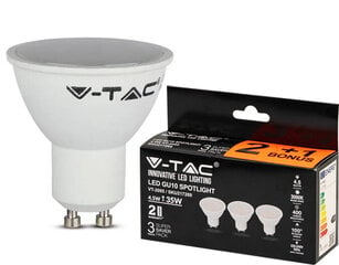 LED lempa 3 pak., GU10/4.5W/400lm/3000K/110° kaina ir informacija | V-TAC Santechnika, remontas, šildymas | pigu.lt