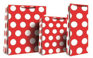 L dovanų maišelis Raudona balta Mumms kaina ir informacija | Dovanų pakavimo priemonės | pigu.lt